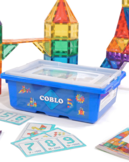 COBLO KLOCKI MAGNETYCZNE BASIC 200 EL+74 EDU ZADANIA