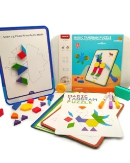 MAGENTYCZNE TANGRAMY Z KARTAMI PRAC